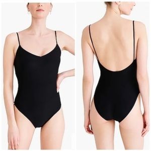J. Crew Ballet Tank Black One Piece Swimsuit sz 10